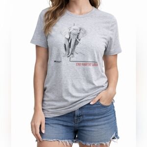 END HABITAT LOSS T-shirt 100% Cotton Elephant Omaha Zoo Unisex Size Medium